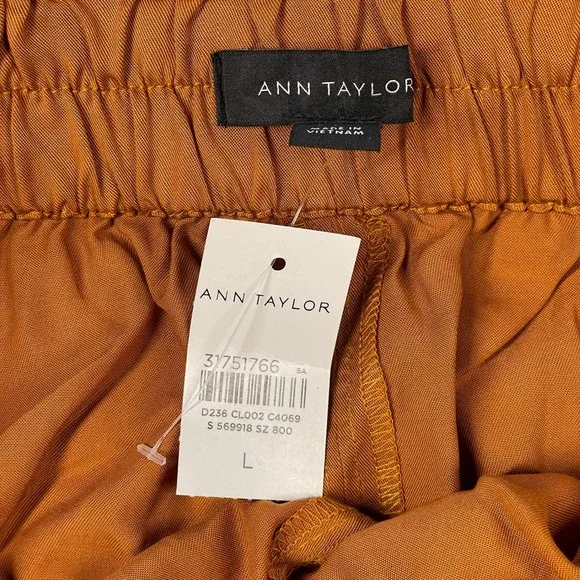 Ann Taylor Skirt Womens L Large Orange A Line Elastic Waist Casual Work - Picture 3 of 6
